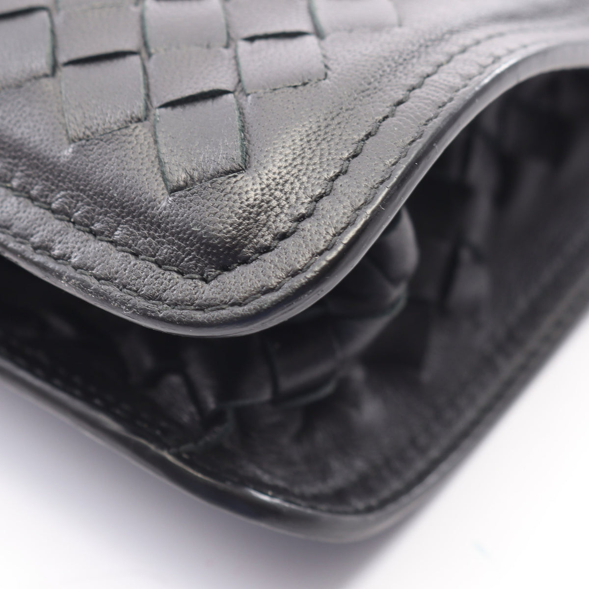 イントレチャート ワンショルダーバッグ レザー ブラック ボッテガヴェネタ バッグ BOTTEGA VENETA