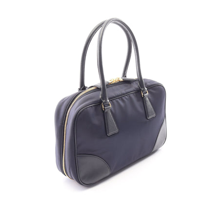 RE-EDITION 1978 RE-NYLON TESSUTO+SAFFIANO 2WAY ハンドバッグ ナイロン サフィアーノレザー ネイビー ブラック プラダ バッグ PRADA
