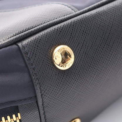 RE-EDITION 1978 RE-NYLON TESSUTO+SAFFIANO 2WAY ハンドバッグ ナイロン サフィアーノレザー ネイビー ブラック プラダ バッグ PRADA