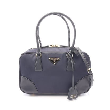RE-EDITION 1978 RE-NYLON TESSUTO+SAFFIANO 2WAY ハンドバッグ ナイロン サフィアーノレザー ネイビー ブラック プラダ バッグ PRADA