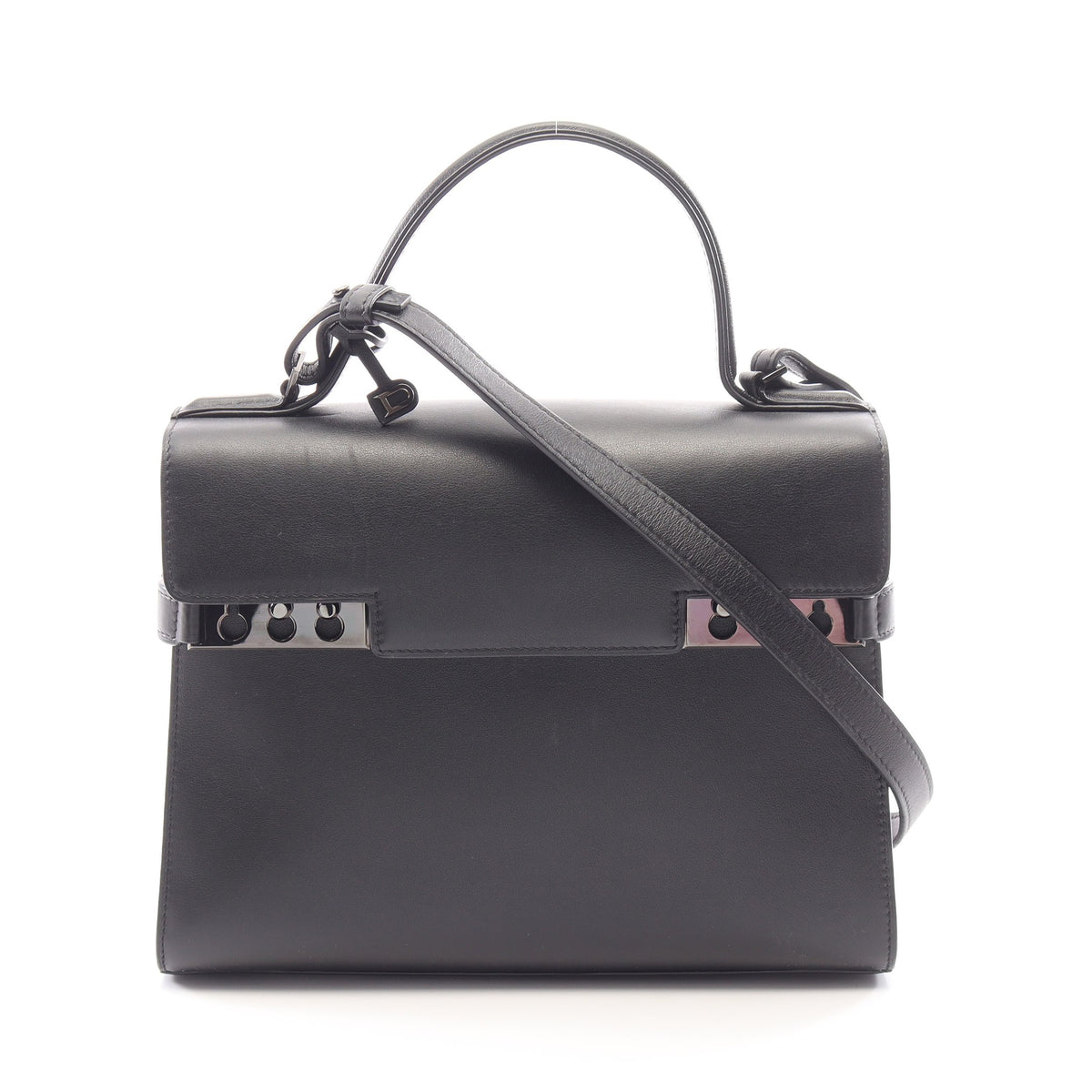 タンペートMM 2WAY ハンドバッグ レザー ブラック デルヴォー バッグ DELVAUX