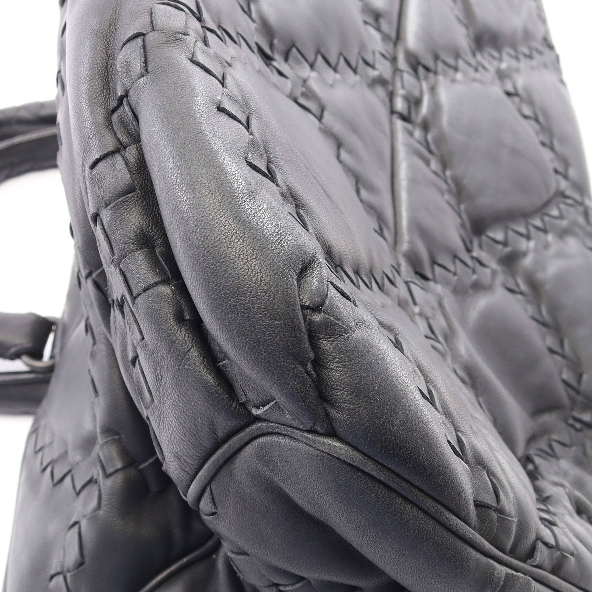 イントレチャート 2WAY ボストンバッグ レザー ブラック ボッテガヴェネタ バッグ BOTTEGA VENETA