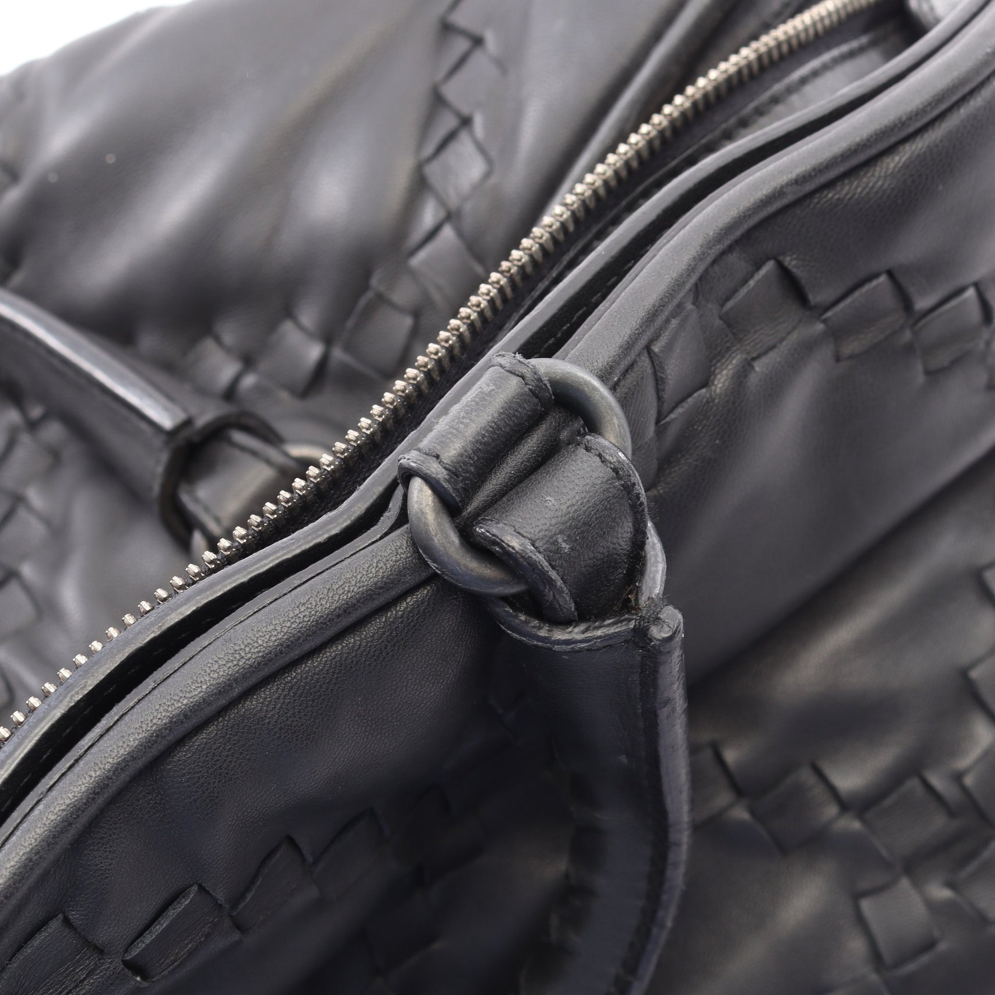 イントレチャート 2WAY ボストンバッグ レザー ブラック ボッテガヴェネタ バッグ BOTTEGA VENETA
