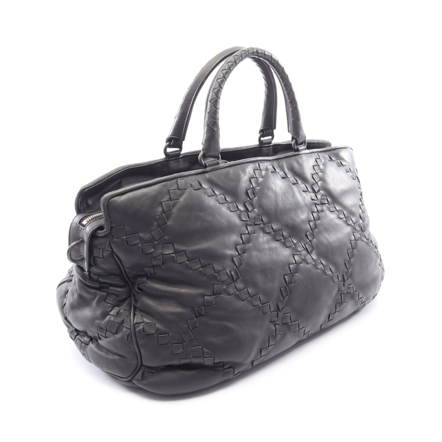 イントレチャート 2WAY ボストンバッグ レザー ブラック ボッテガヴェネタ バッグ BOTTEGA VENETA