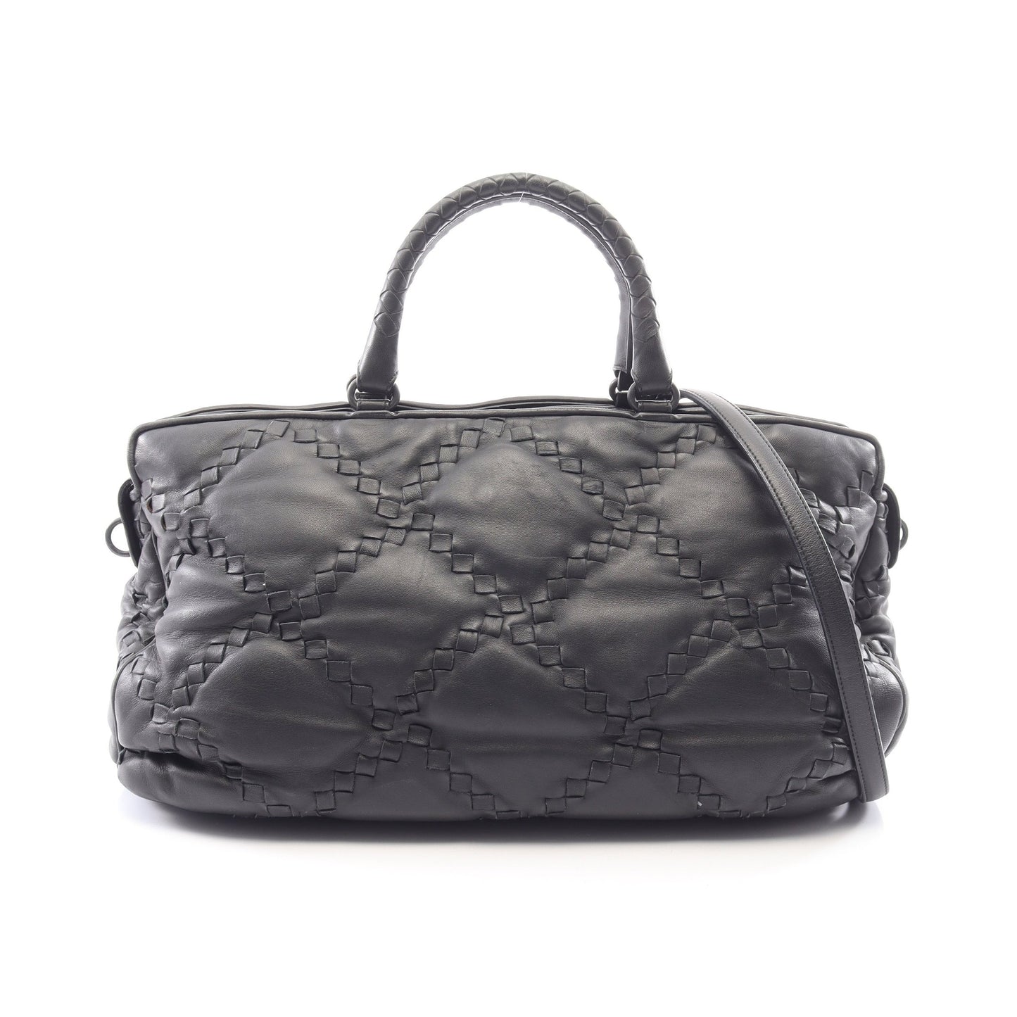 イントレチャート 2WAY ボストンバッグ レザー ブラック ボッテガヴェネタ バッグ BOTTEGA VENETA