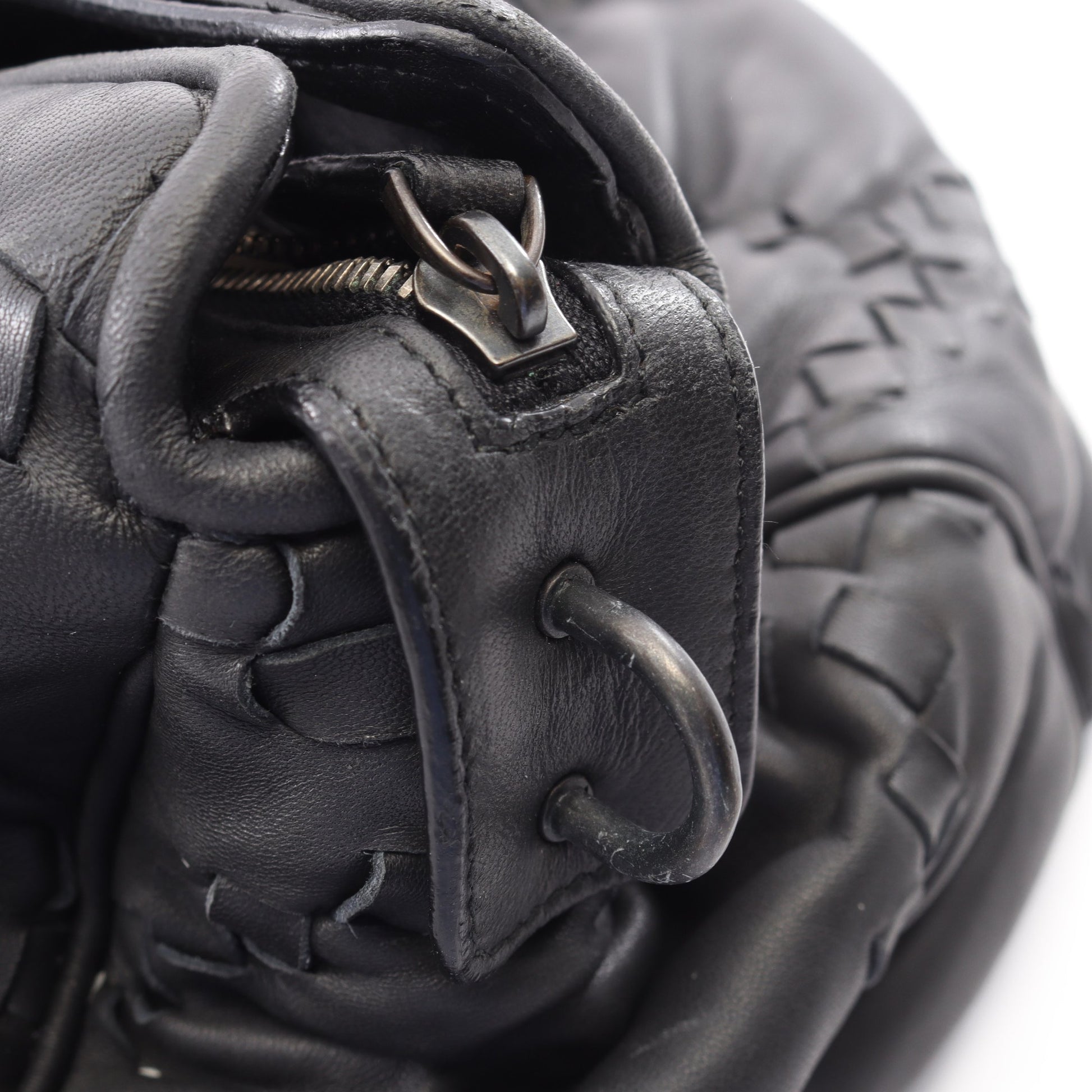 イントレチャート 2WAY ボストンバッグ レザー ブラック ボッテガヴェネタ バッグ BOTTEGA VENETA