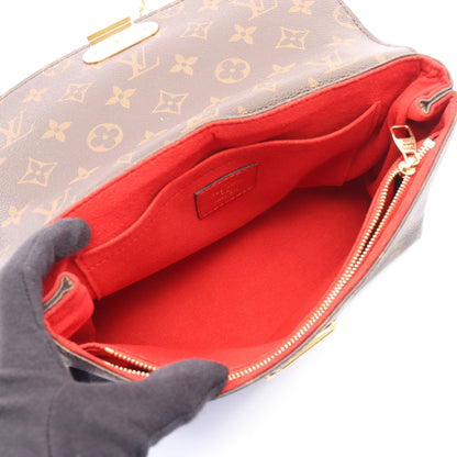 サン プラシード モノグラム スリーズ チェーンショルダーバッグ PVC レザー ブラウン レッド ルイヴィトン バッグ LOUIS VUITTON