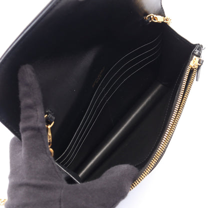 カサンドラ エンベロープ チェーンウォレット レザー ブラック サンローランパリ バッグ SAINT LAURENT PARIS