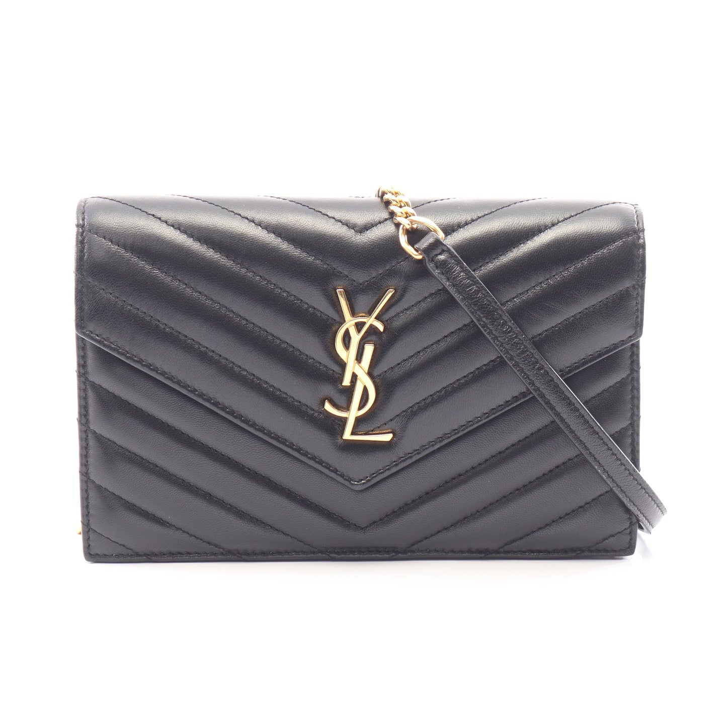カサンドラ エンベロープ チェーンウォレット レザー ブラック サンローランパリ バッグ SAINT LAURENT PARIS