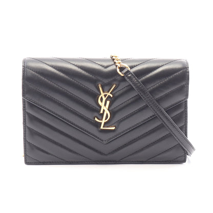 カサンドラ エンベロープ チェーンウォレット レザー ブラック サンローランパリ バッグ SAINT LAURENT PARIS
