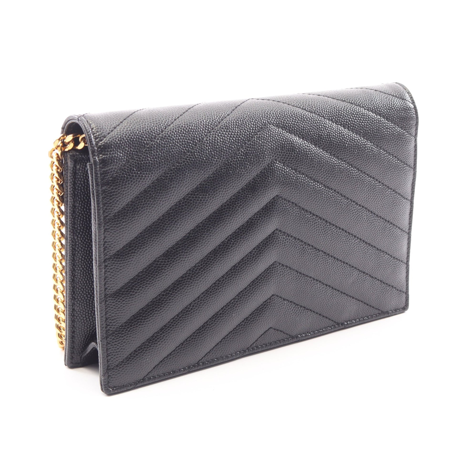 モノグラム エンベローブ チェーンウォレット レザー ブラック サンローランパリ バッグ SAINT LAURENT PARIS