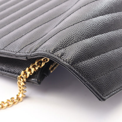 モノグラム エンベローブ チェーンウォレット レザー ブラック サンローランパリ バッグ SAINT LAURENT PARIS