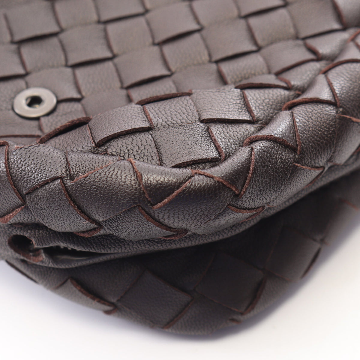 イントレチャート チェーンショルダーバッグ レザー ダークブラウン ボッテガヴェネタ バッグ BOTTEGA VENETA
