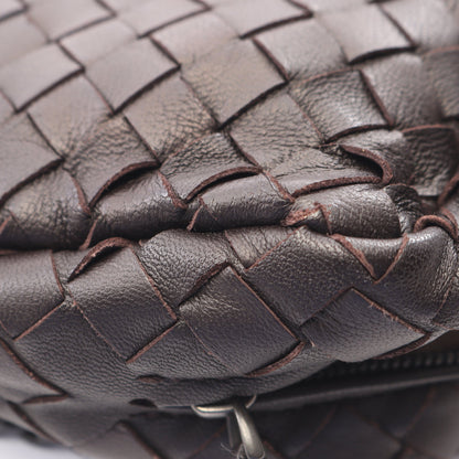イントレチャート チェーンショルダーバッグ レザー ダークブラウン ボッテガヴェネタ バッグ BOTTEGA VENETA