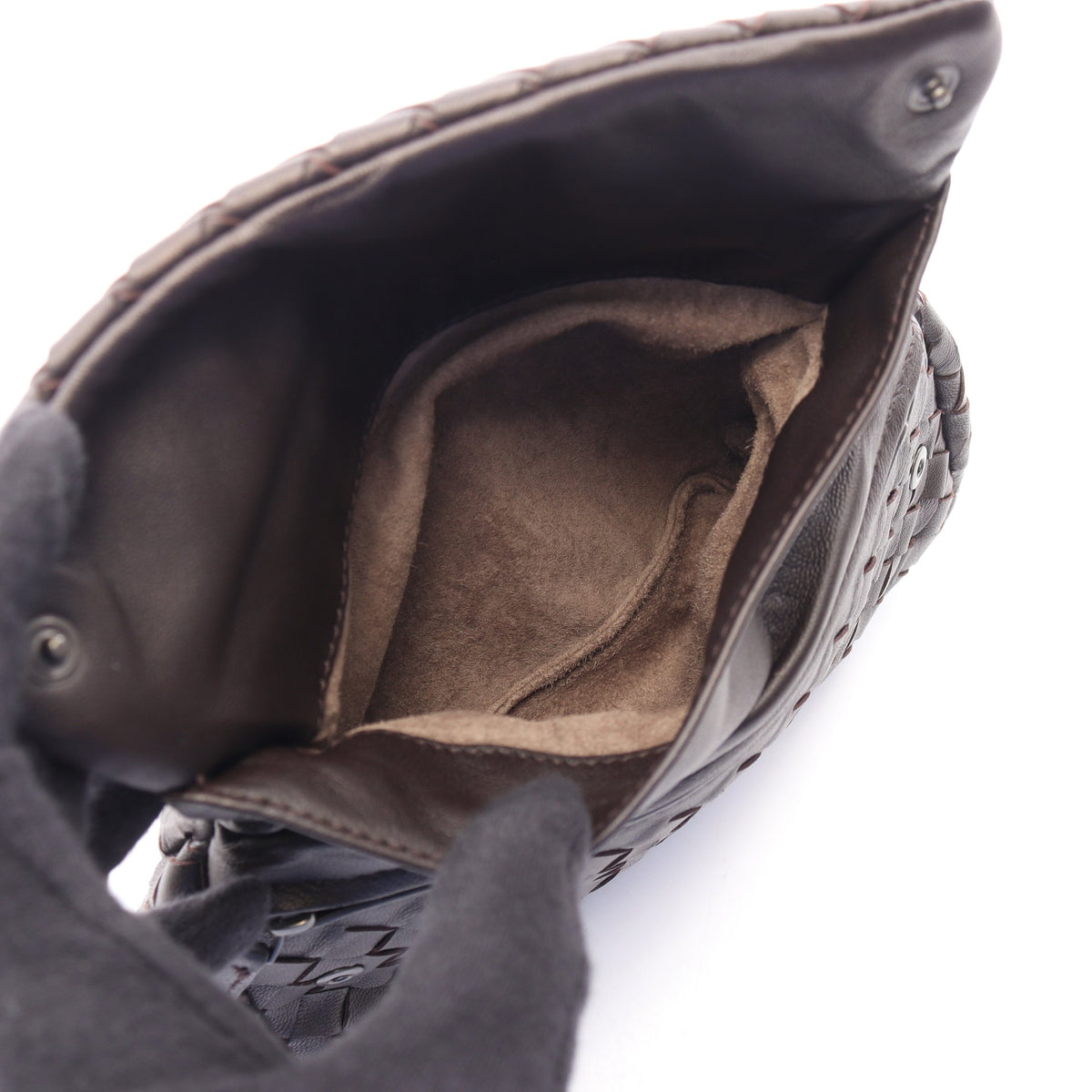 イントレチャート チェーンショルダーバッグ レザー ダークブラウン ボッテガヴェネタ バッグ BOTTEGA VENETA