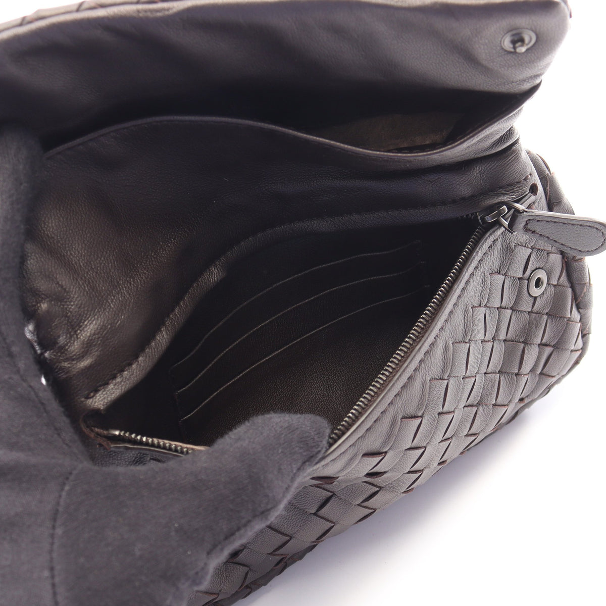 イントレチャート チェーンショルダーバッグ レザー ダークブラウン ボッテガヴェネタ バッグ BOTTEGA VENETA