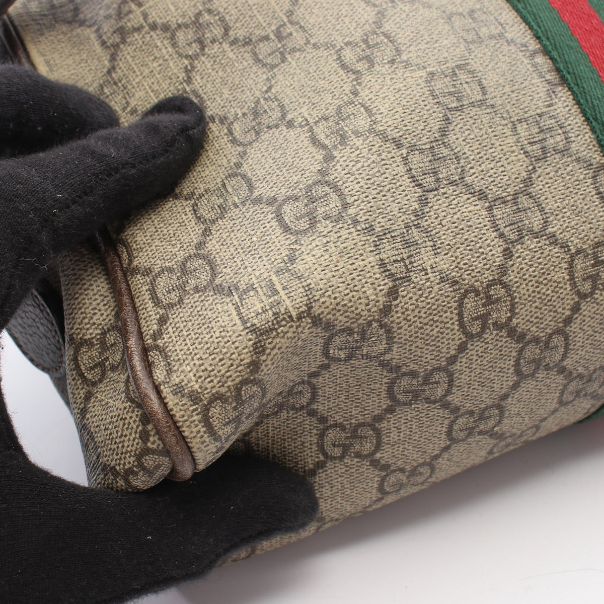 オフィディア GGスプリーム シェリーライン スモール ショルダーバッグ PVC レザー ベージュ マルチカラー グッチ バッグ GUCCI