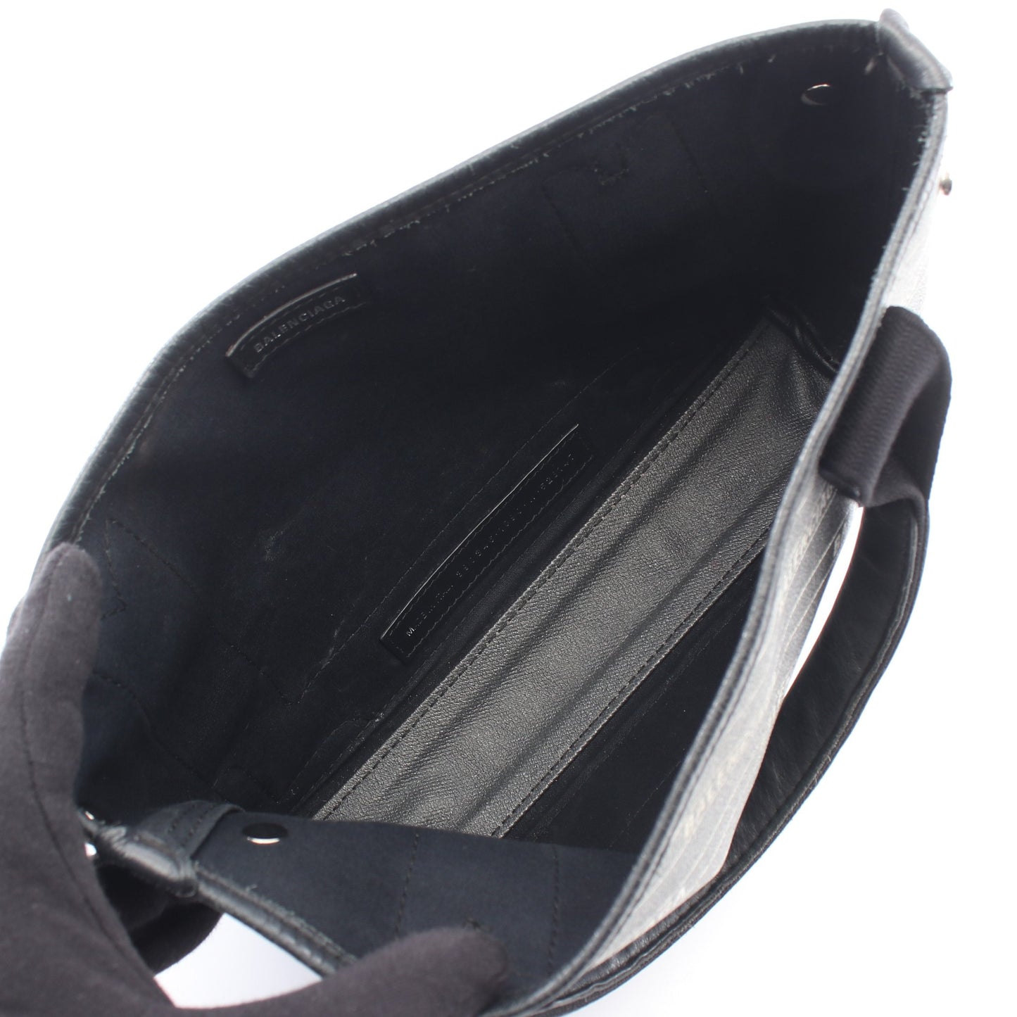 ネイビーカバ XS ハンドバッグ PVC レザー ブラック バレンシアガ