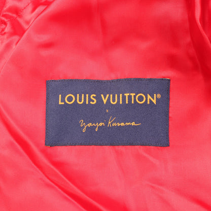 LOUIS VUITTON × 草間彌生 サイケデリックフラワー エンブロイダード バーシティブルゾン スタジャン ウール レザー レッド ホワイト マルチカラー ルイヴィトン