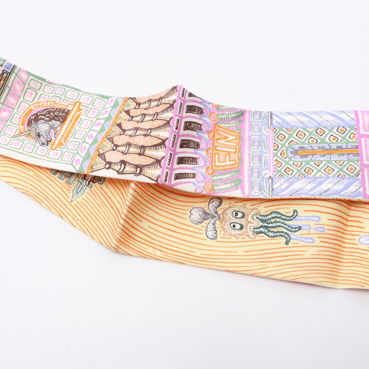 ツイリー SUPER SILK QUEST リボン スカーフ シルク マルチカラー エルメス