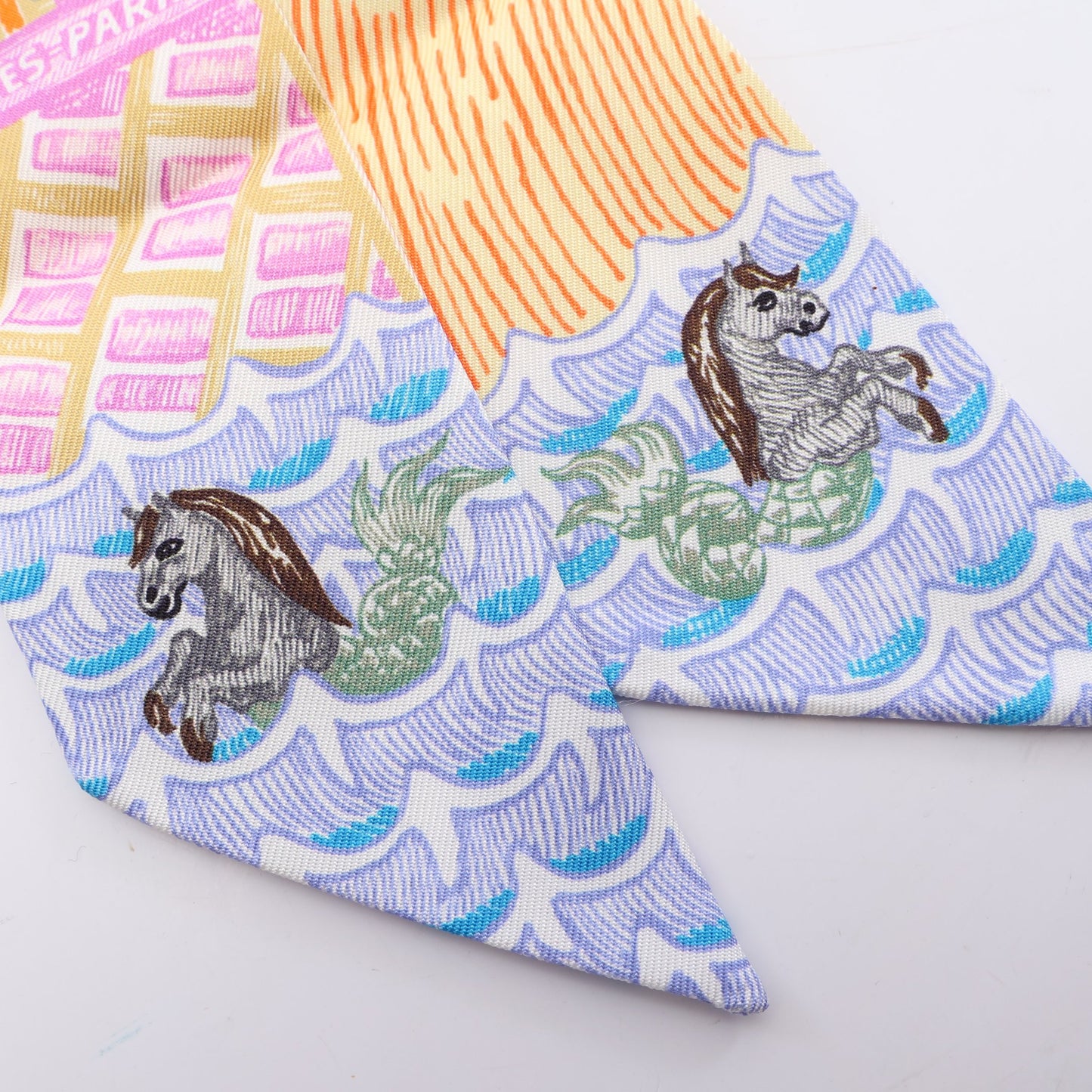 ツイリー SUPER SILK QUEST リボン スカーフ シルク マルチカラー エルメス