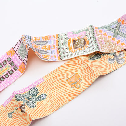 ツイリー SUPER SILK QUEST リボン スカーフ シルク マルチカラー エルメス
