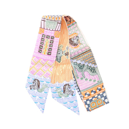 ツイリー SUPER SILK QUEST リボン スカーフ シルク マルチカラー エルメス