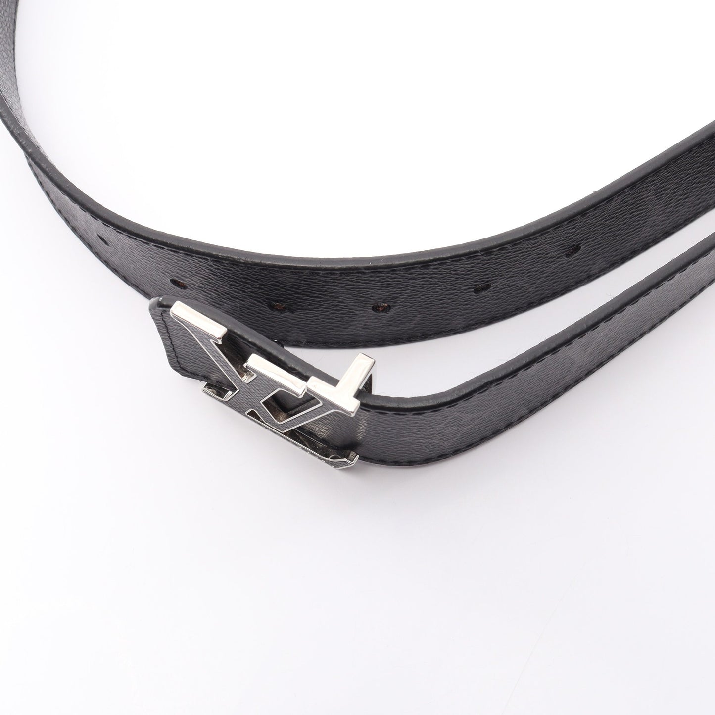 LV イニシャル 40MM モノグラムエクリプス リバーシブル ベルト PVC レザー ブラック ルイヴィトン