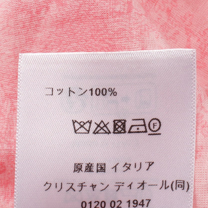 BEE刺繍 トワル ドゥ ジュイ スタンドカラー プルオーバー 長袖 シャツ コットン ピンク ホワイト クリスチャンディオール