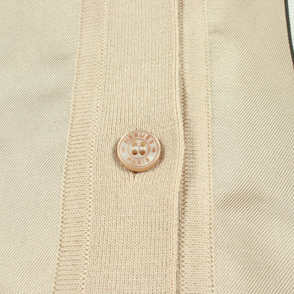 ツイルレーヌ Effet Kaléidoscope 切替 シャツワンピース シルク ウール ナイロン ベージュ オフホワイト エルメス