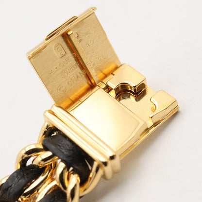 プルミエール L レディース 腕時計 クオーツ GP（ゴールドメッキ） レザー ブラック シャネル 時計 CHANEL