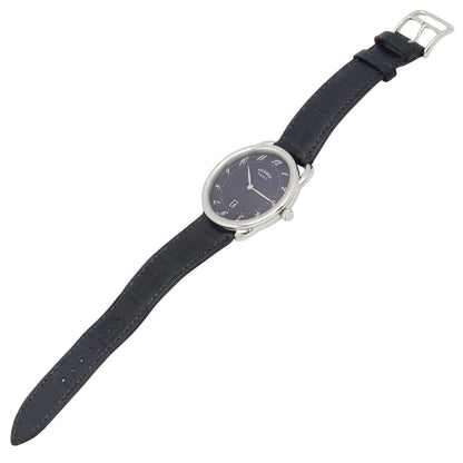 アルソー 40mm メンズ 腕時計 クオーツ ステンレススチール 革 ブルー エルメス 時計 HERMES