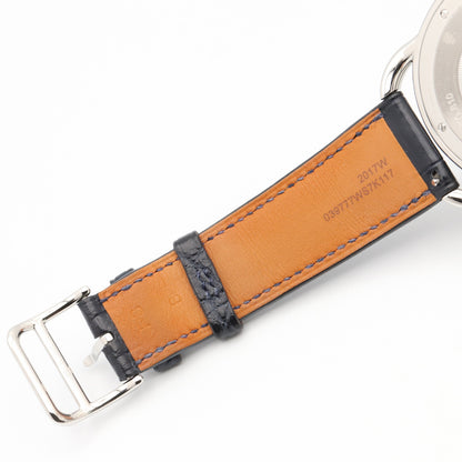 アルソー 40mm メンズ 腕時計 クオーツ ステンレススチール 革 ブルー エルメス 時計 HERMES
