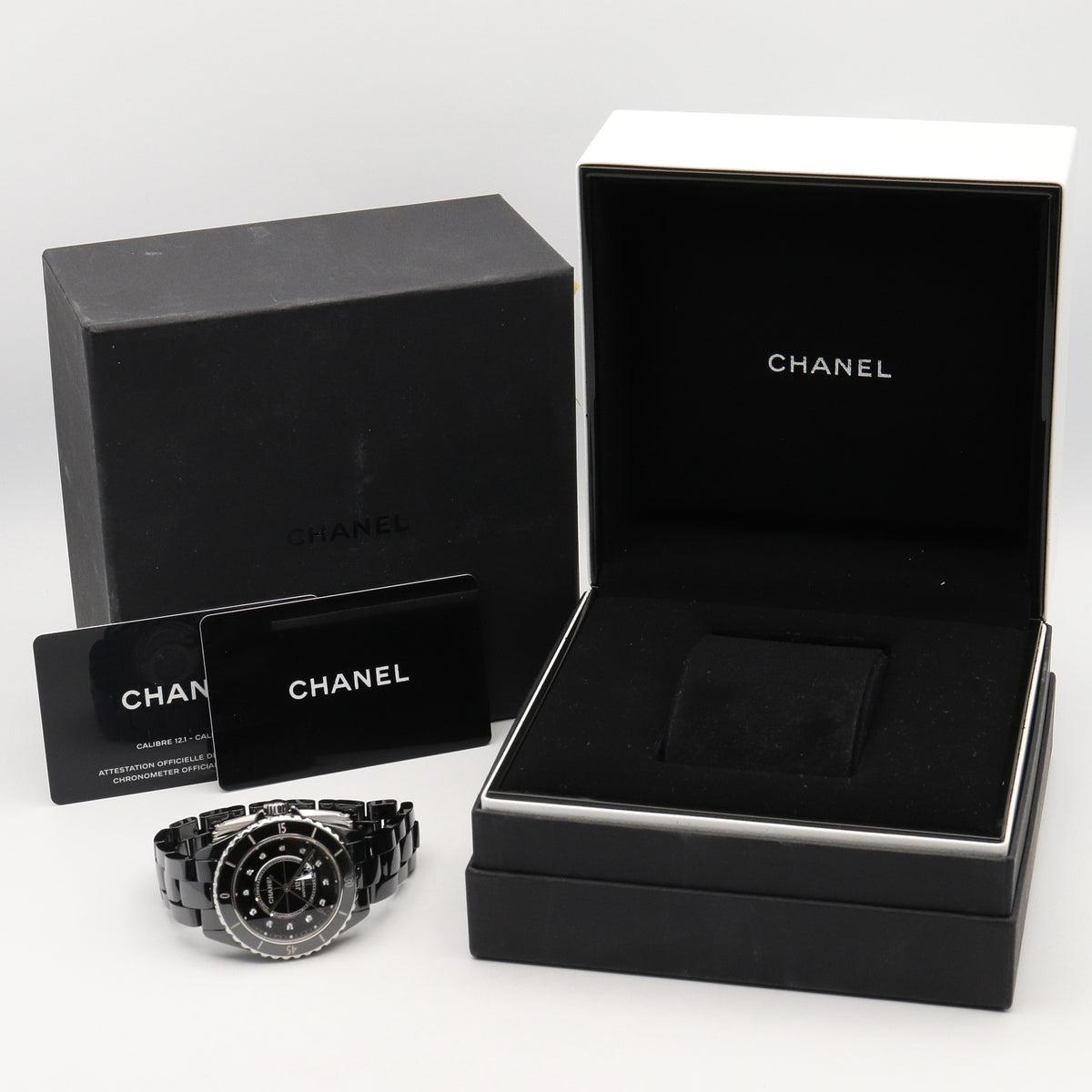 J12 12Pダイヤ メンズ 腕時計 自動巻き セラミック ダイヤモンド ブラック シャネル 時計 CHANEL