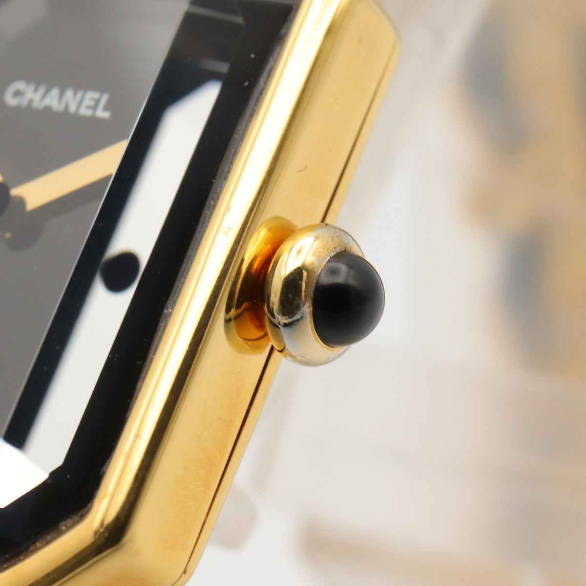 プルミエール S レディース 腕時計 クオーツ GP（ゴールドメッキ） レザー ブラック シャネル 時計 CHANEL