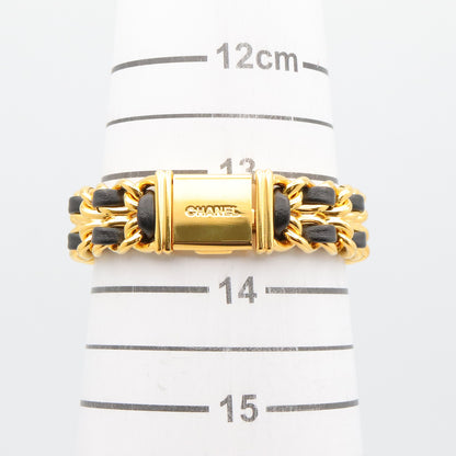 プルミエール S レディース 腕時計 クオーツ GP（ゴールドメッキ） レザー ブラック シャネル 時計 CHANEL