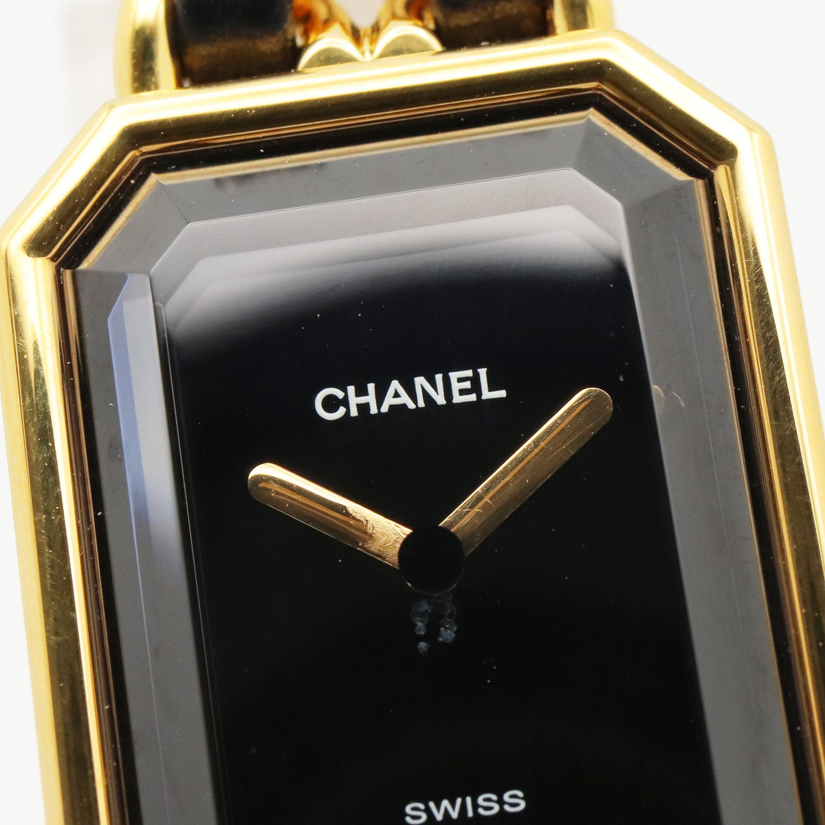 プルミエール S レディース 腕時計 クオーツ GP（ゴールドメッキ） レザー ブラック シャネル 時計 CHANEL