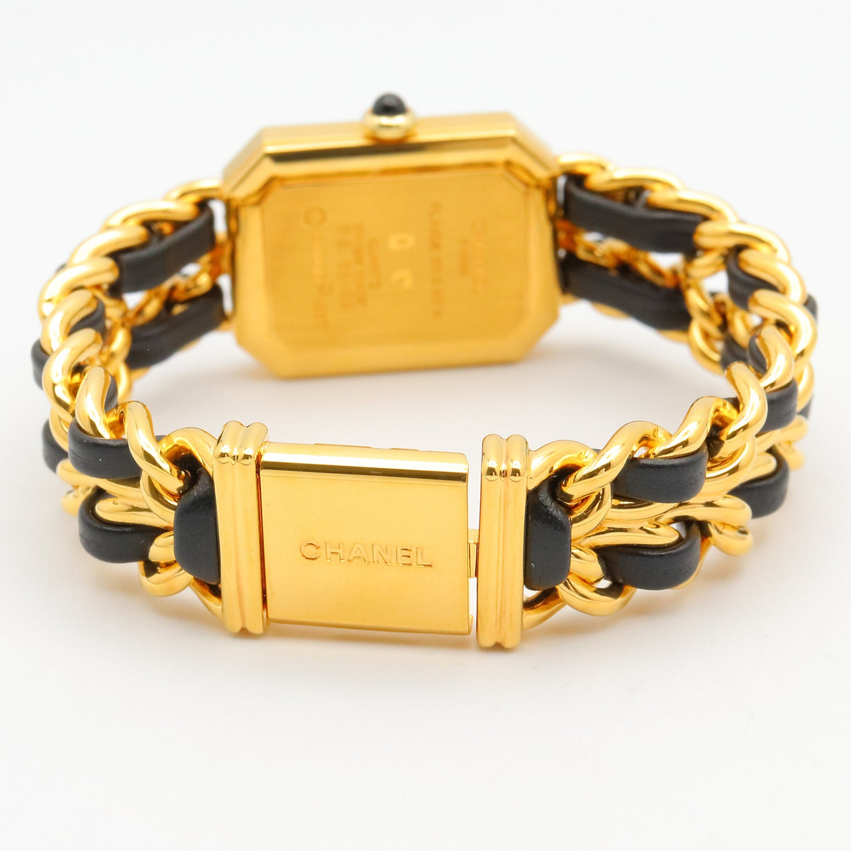 プルミエール S レディース 腕時計 クオーツ GP（ゴールドメッキ） レザー ブラック シャネル 時計 CHANEL