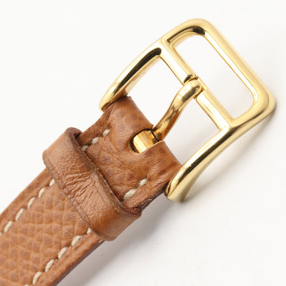 ケリーウォッチ レディース 腕時計 クオーツ GP（ゴールドメッキ） レザー ゴールド シャンパン エルメス 時計 HERMES