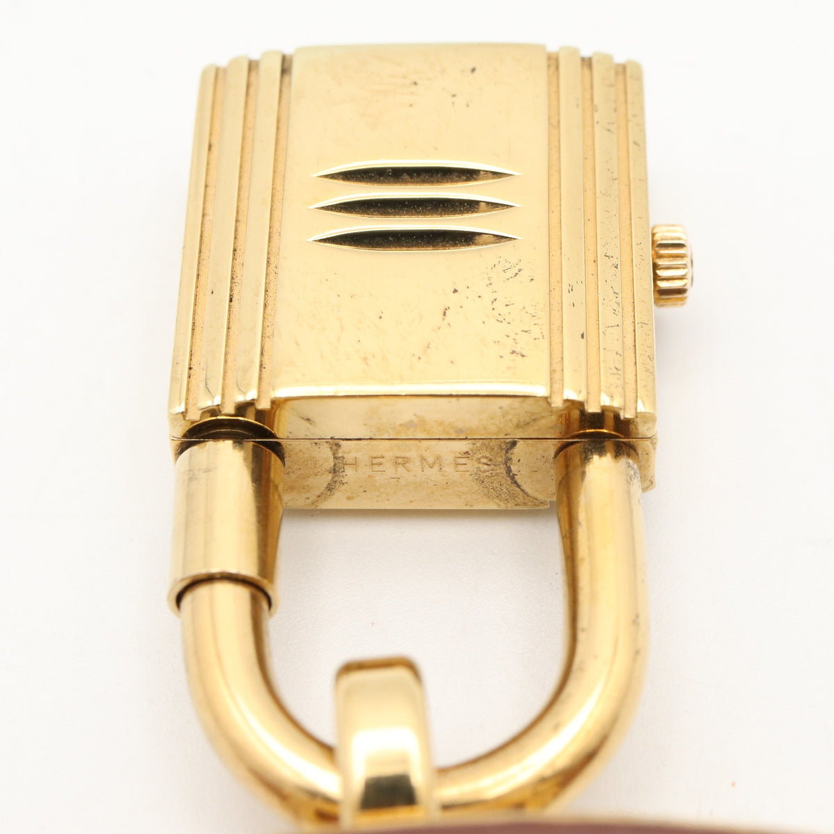 ケリーウォッチ レディース 腕時計 クオーツ GP（ゴールドメッキ） レザー ゴールド シャンパン エルメス 時計 HERMES