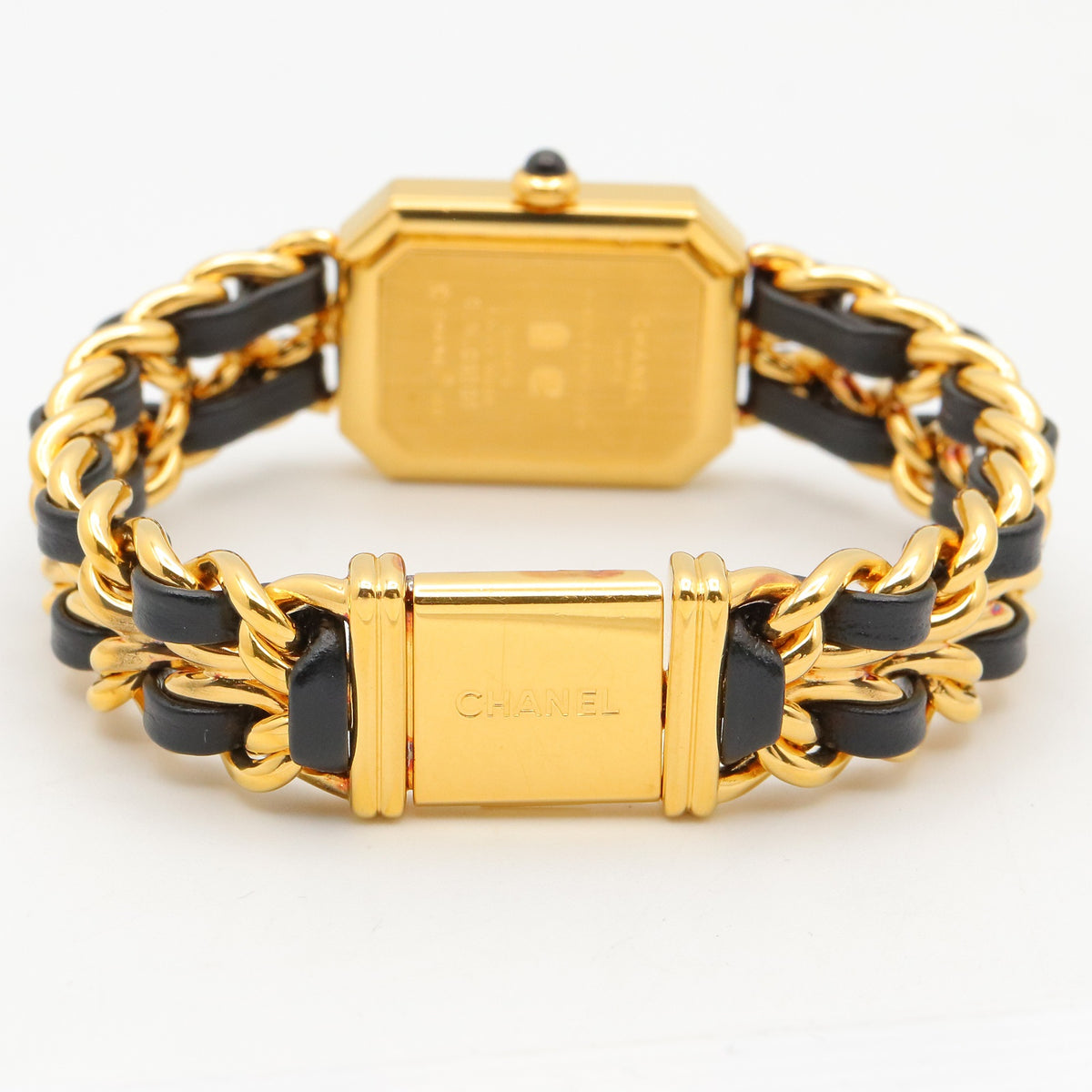 プルミエールM レディース 腕時計 クオーツ GP（ゴールドメッキ） レザー ブラック シャネル 時計 CHANEL