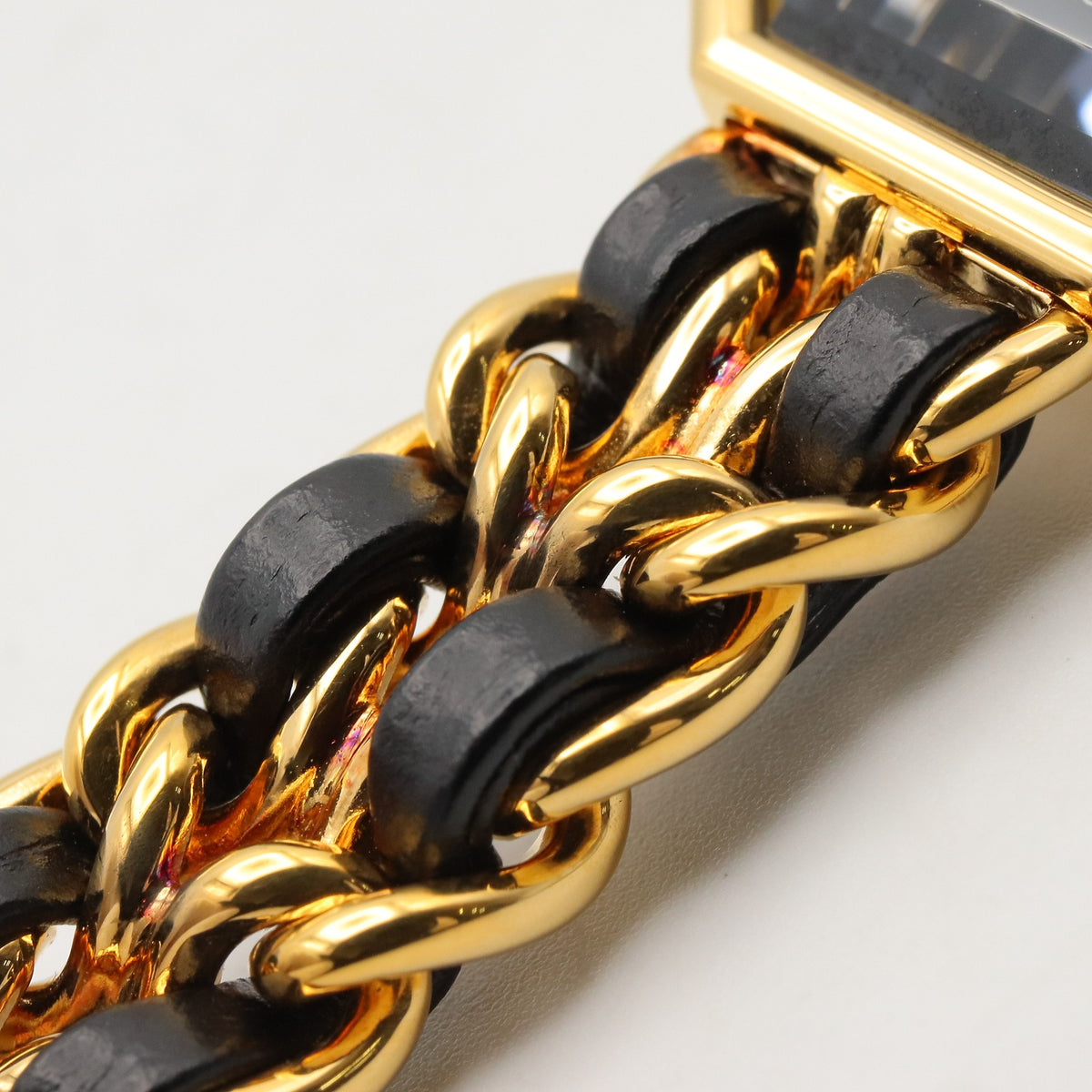 プルミエールM レディース 腕時計 クオーツ GP（ゴールドメッキ） レザー ブラック シャネル 時計 CHANEL