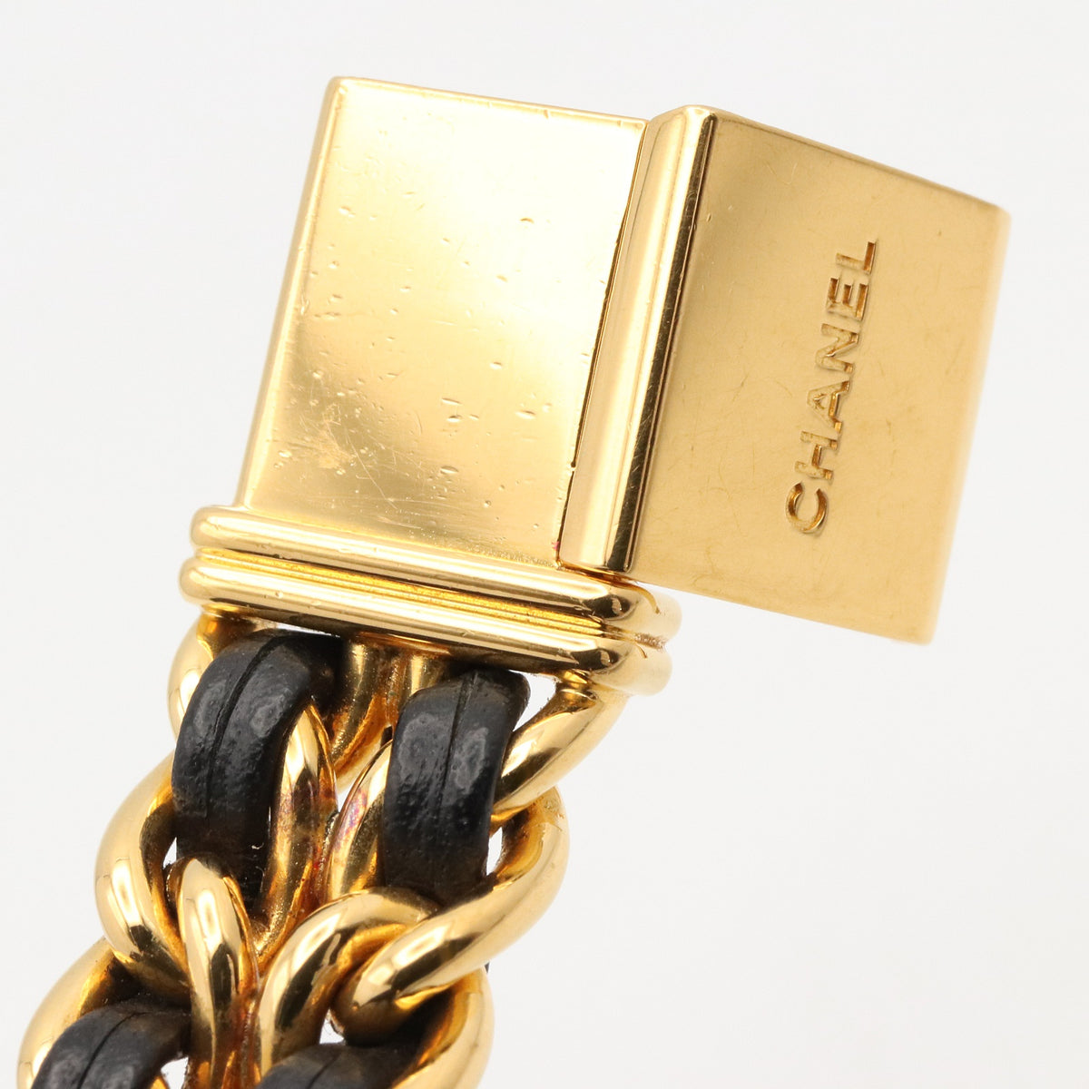 プルミエール S レディース 腕時計 クオーツ GP（ゴールドメッキ） レザー ブラック シャネル 時計 CHANEL