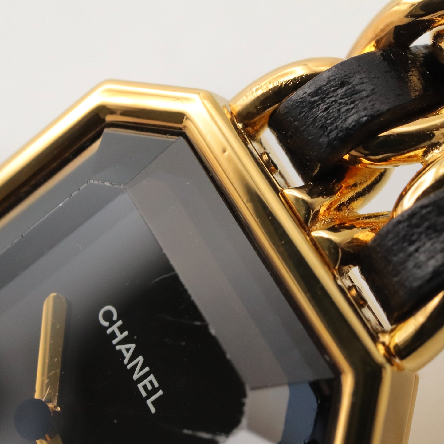 プルミエール S レディース 腕時計 クオーツ GP（ゴールドメッキ） レザー ブラック シャネル 時計 CHANEL