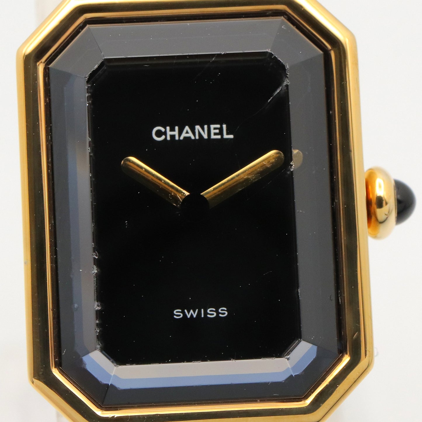 プルミエール S レディース 腕時計 クオーツ GP（ゴールドメッキ） レザー ブラック シャネル 時計 CHANEL