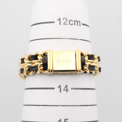 プルミエール S レディース 腕時計 クオーツ GP（ゴールドメッキ） レザー ブラック シャネル 時計 CHANEL