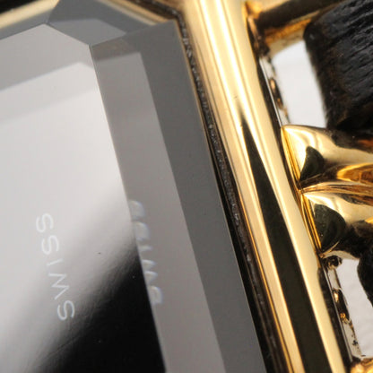プルミエール S レディース 腕時計 クオーツ GP（ゴールドメッキ） レザー ブラック シャネル 時計 CHANEL