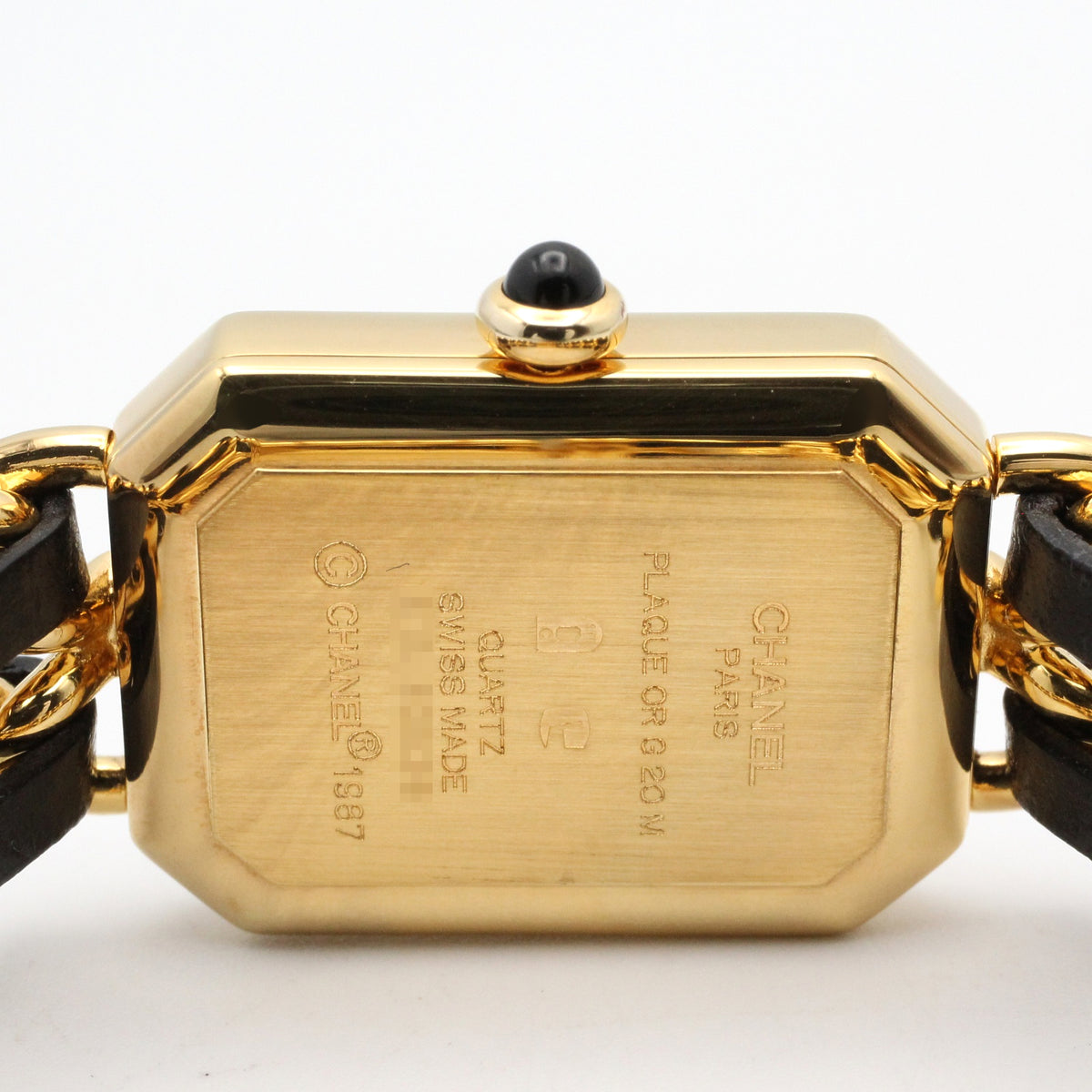 プルミエール S レディース 腕時計 クオーツ GP（ゴールドメッキ） レザー ブラック シャネル 時計 CHANEL