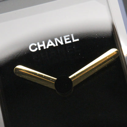 プルミエール M レディース 腕時計 クオーツ GP（ゴールドメッキ） レザー ブラック シャネル 時計 CHANEL