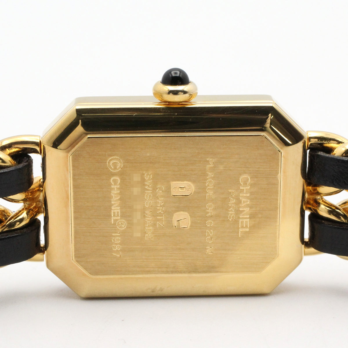 プルミエール M レディース 腕時計 クオーツ GP（ゴールドメッキ） レザー ブラック シャネル 時計 CHANEL
